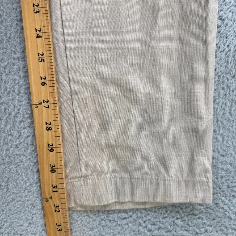 Banana Republic Aiden Fit Mens 33x32 Khaki Beige Striped Cotton Chino Pants Slim